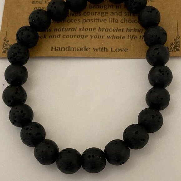 Lava Rock Beaded Stretch Bracelet 8.5 mm - Picture 5 of 5